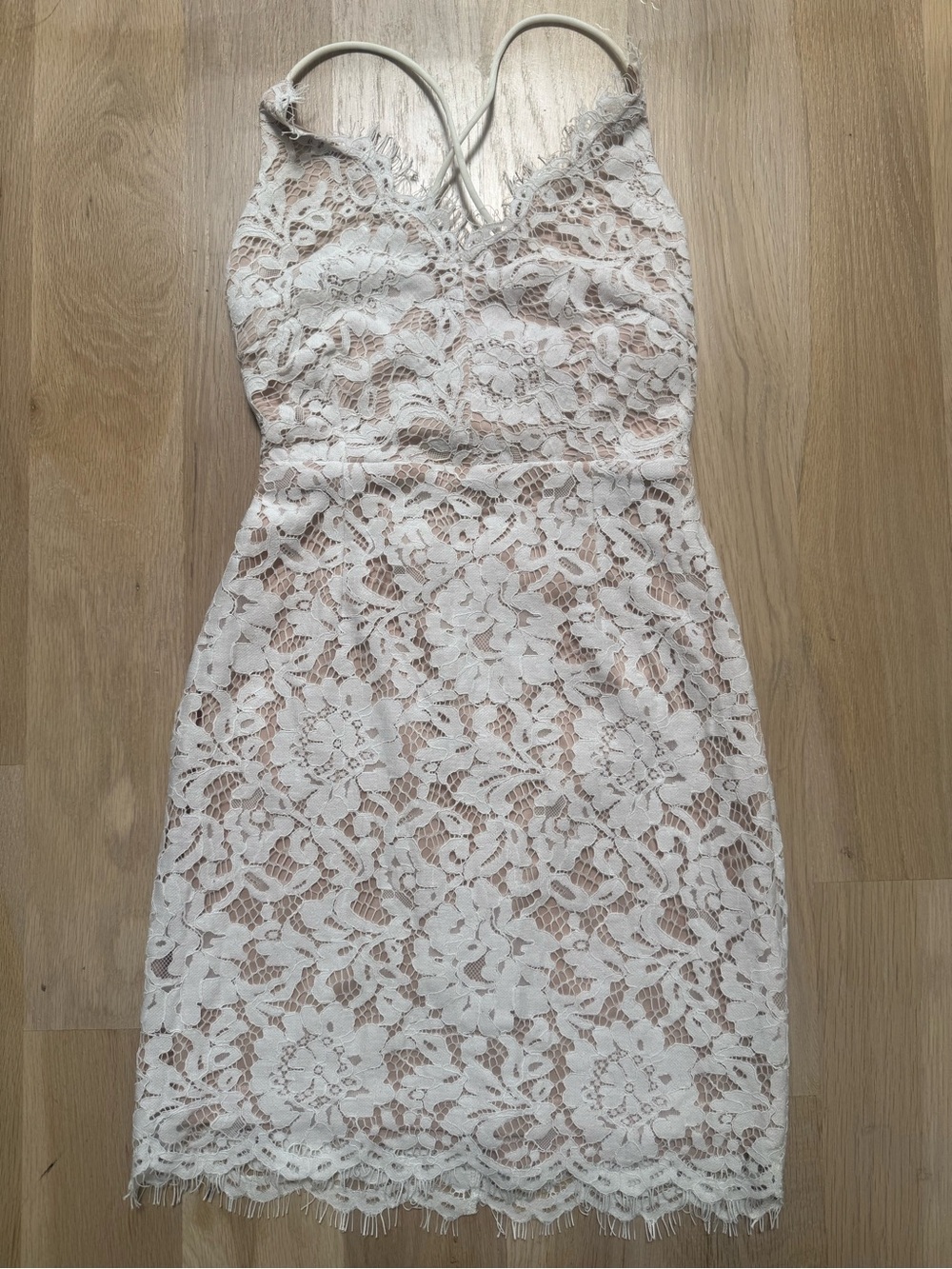 Pink Lily - Lace Bodycon Dress in Ivory - NWT